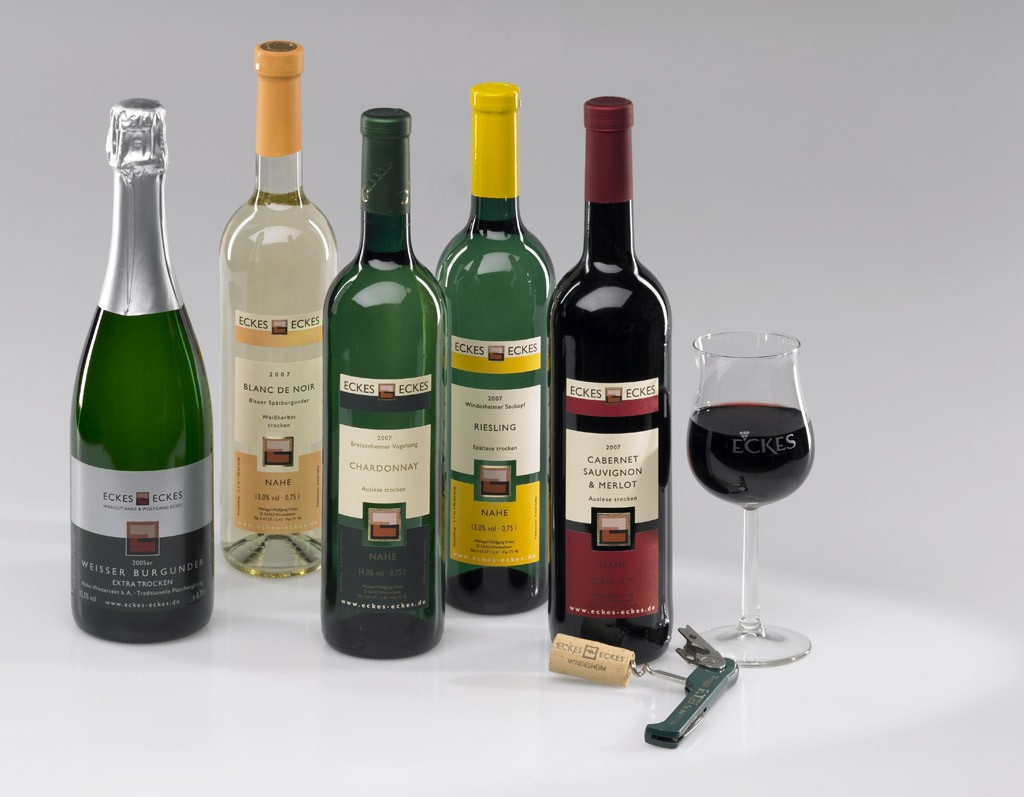 Wein- oder Sektglas mit Aufdruck "Eckes"